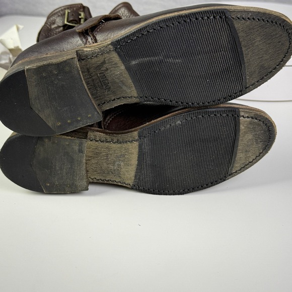 Vintage Brown Leather Moto Boots Women's 6 Buckle Made in‎ USA - Picture 13 of 13